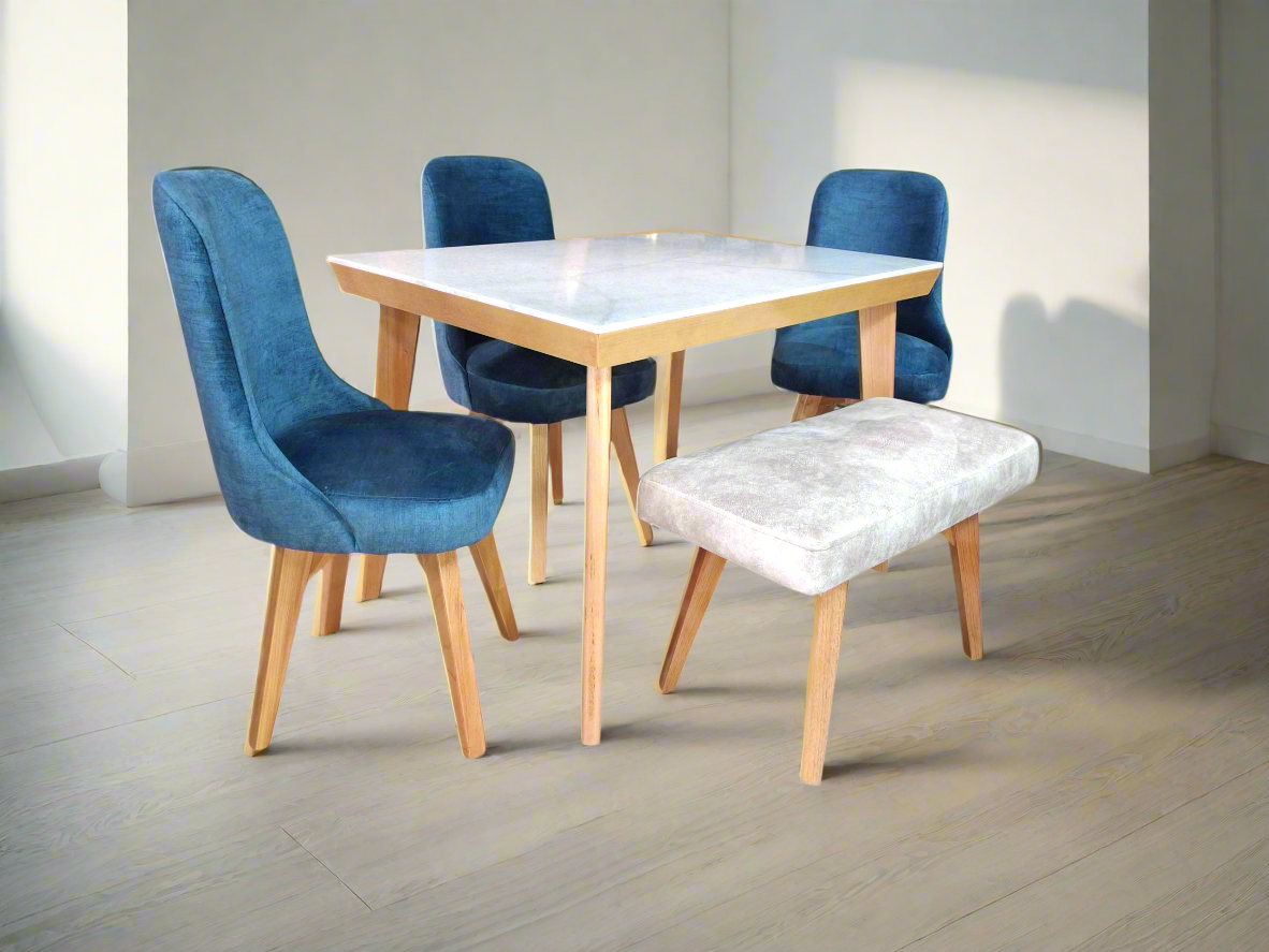 Comedor Osaky 5 Puestos - Cedro Natural con Tela Antifluido