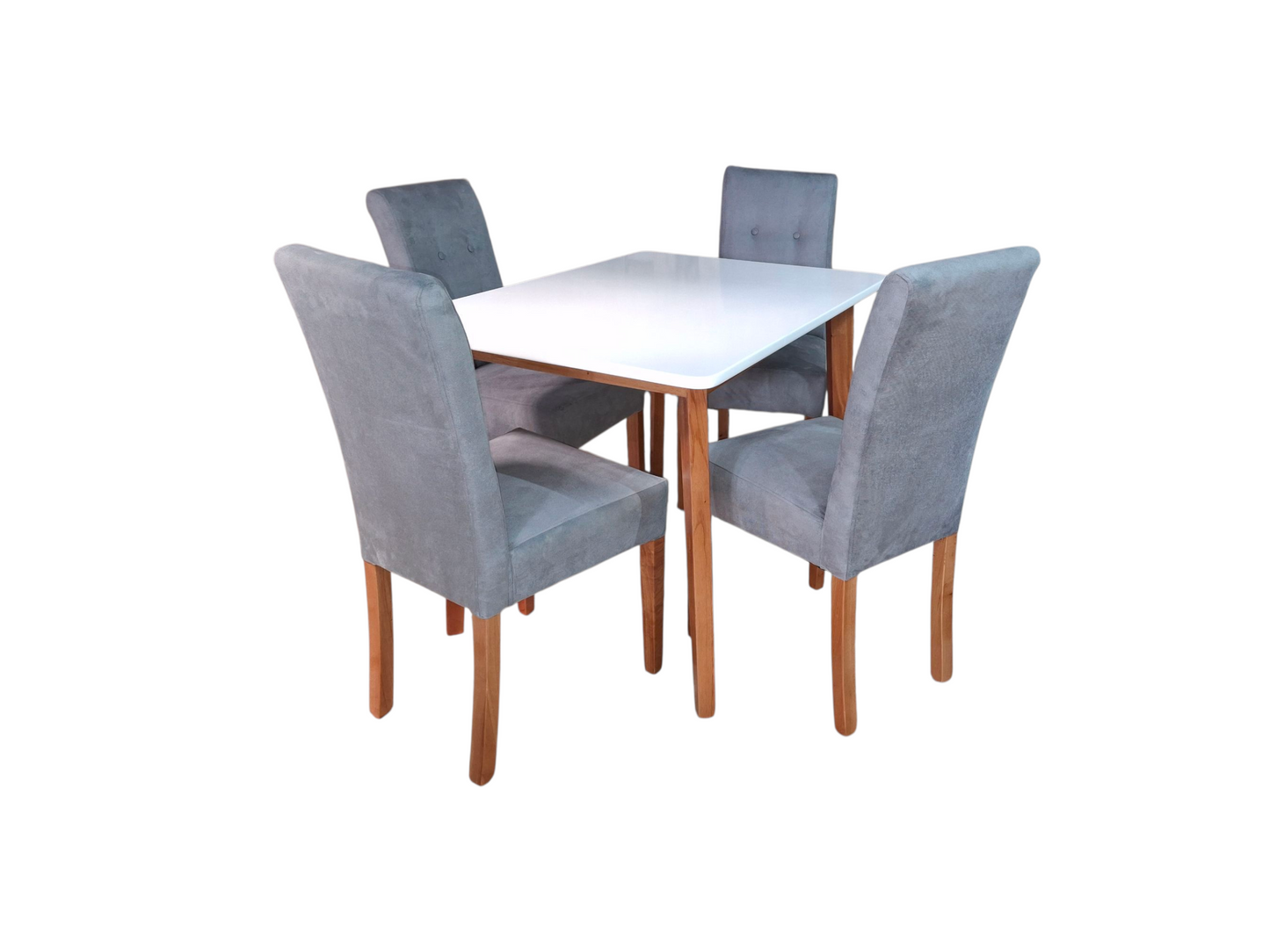 comedor moderno Sahar 4 pts en tela  katar gris