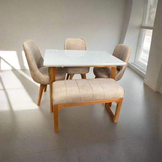 Comedor nube de 5 pts  en tela marfil  amigables con las mascotas