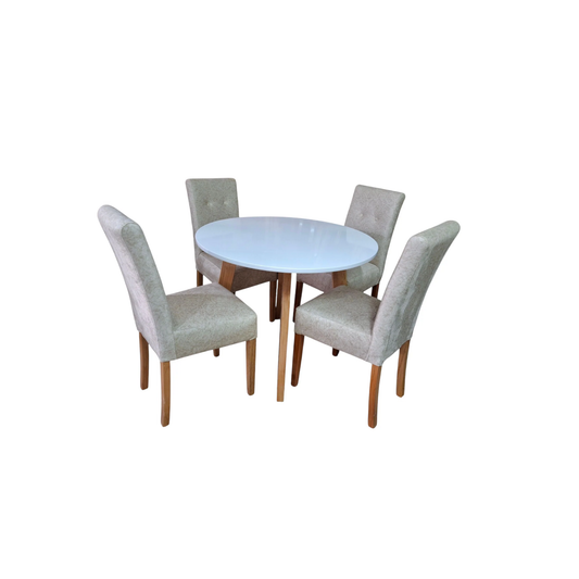 Comedor  Berlin  4 pts en tela marfil amigables con  las mascostas