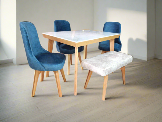 Comedor Osaky 5 Puestos - Cedro Natural con Tela Antifluido