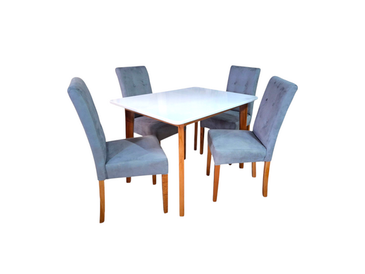 comedor moderno Sahar 4 pts en tela  katar gris