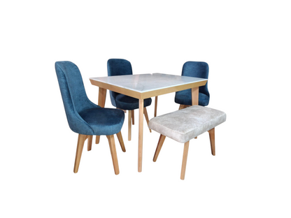 Comedor Osaky 5 Puestos - Cedro Natural con Tela Antifluido