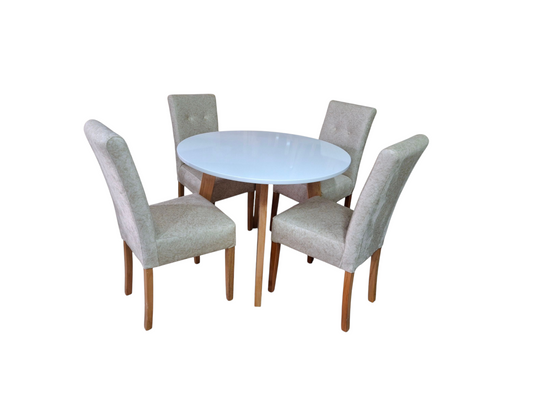 Comedor  Berlin  4 pts en tela marfil amigables con  las mascostas