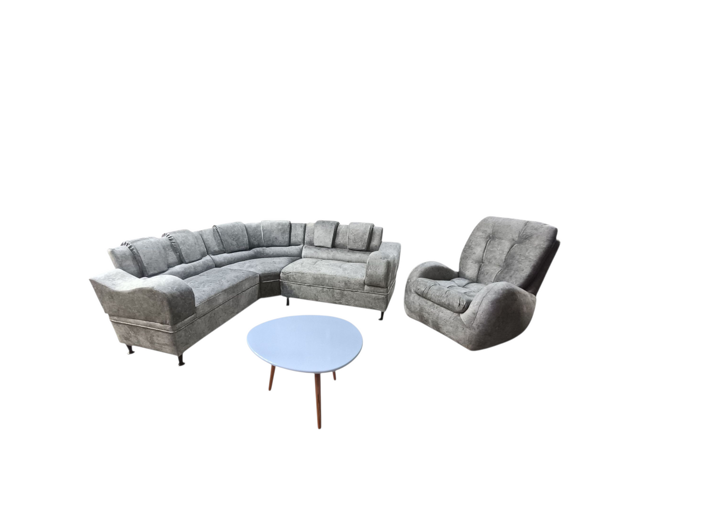 Sala Ballena Premium - Tela Antifluido Color Plata Elegante